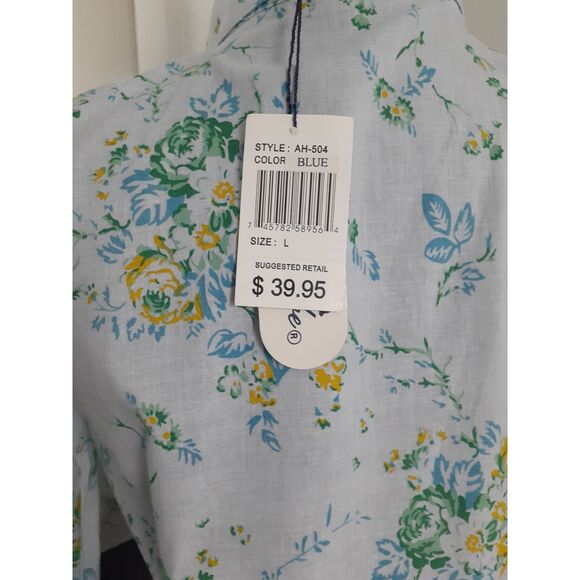Soho Babe New York Light Blue Florals LS ButtonUp Shirt Jr. Sz Large NWT - Picture 10 of 16